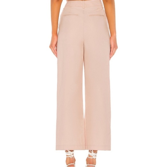 L’ACADEMIE REVOLVE Delphine Pant Blush Wide Leg Crop Khaki Women’s Size Small - Picture 2 of 16